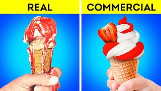 FOOD IN COMMERCIALS vs IN REAL LIFE  Commercial Tricks and Photo Hacks [upl. by Digdirb]