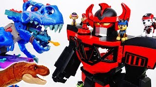 The Battle Between Giants Go Power Rangers Giant Megazord  ToyMart TV [upl. by Radman]