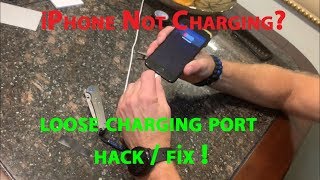 Quick DIY iPhone Charger Port FIX  not charging loose connection  6 7 8 XS XR 11 12  ipad [upl. by Atnahsa]