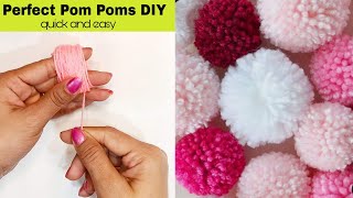 How To Make Perfect PomPom at Home Secret To a Perfect PomPom Woolen Craft Ideas Quick Easy Pompom [upl. by Nahtnaoj692]