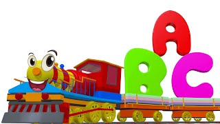 ABCD Train Cartoon  Learn Alphabets A To Z  ABC Letter Learning Video  A For Apple  Edutainment [upl. by Lougheed]