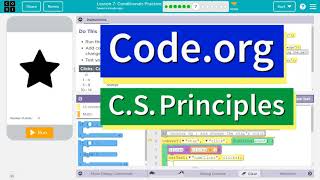 Codeorg Lesson 76 Conditionals Practice  Tutorial and Answer  Unit 4 CS Principles [upl. by Inaffets]