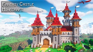 Minecraft How to build a Fantasy Castle  Tutorial [upl. by Llered]