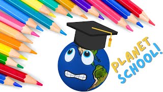 Planet School with Earth  Learn All about our Solar System  Space [upl. by Enoob]