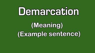 demarcation meaning in urduhindi How to pronounce demarcation demarcation in sentence [upl. by Rosenblast]