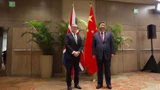 Chinese President Xi meets UK PM Starmer the first meeting with a British PM since 2018 [upl. by Eerbua]