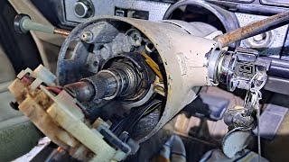 Ignition Lock Cylinder Removal On 1970 Buick Skylark With Tilt Column [upl. by Ellehcrad835]