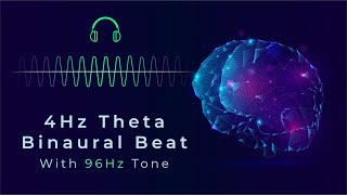 4Hz Theta Binaural Beats with 96Hz Tone  Deep Relaxation amp Mental Clarity  ASMR Binaural [upl. by Refynnej]