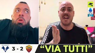 VERONA ROMA 3 2  I TIFOSI ROMANISTI NON CE LA FANNO PIÙ “ANDIAMO IN SERIE B…”  TIFOSIAMO [upl. by Isdnil]