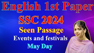 Pretest Exam Preparation । SSC 2024 । English 1st paper I Unit 3 । May Day I Events amp Festivals [upl. by Cyprian]