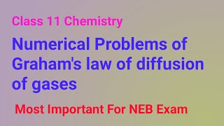 Numerical problems of Grahams Law diffusion of gases  state of matter [upl. by Wisnicki]