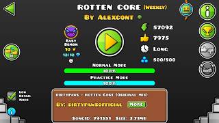 GD quotrotten corequot by Alexcont Weekly Demon Coin  Geometry Dash 2113 [upl. by Yakcm523]