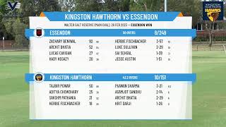 Victorian Prem Cricket  Kookaburra Male U17 Dowling Shield  RdGF  Kingston Hawthorn v Essendon [upl. by Yeclek]