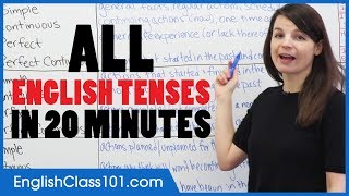 ALL English Tenses in 20 Minutes  Basic English Grammar [upl. by Acirederf]