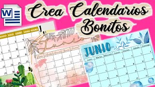 COMO HACER CALENDARIOS BONITOS EN WORD✨ COMO INSERTAR CALENDARIO EN WORD💖 FÁCIL Y RÁPIDO✅ [upl. by Sup607]