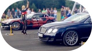 Drag Race MercedesBenz SLS AMG VS Bentley Continental GT Speed [upl. by Gregoire]