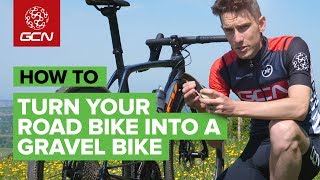 Turn Your Road Bike Into A Gravel Bike  GCN How To [upl. by Akinot492]