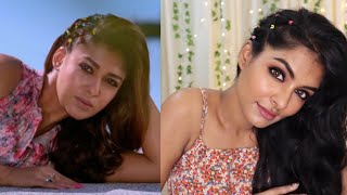 NAYANTARA inspired makeup look Hairstyle amp Nailart in malayalamEru MuganHalena Song inspiredAsvi [upl. by Kinghorn]