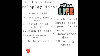 10 toca boca world roleplay ideas for you ✨️💡✨️✨️✨️✨️ [upl. by Jordans]