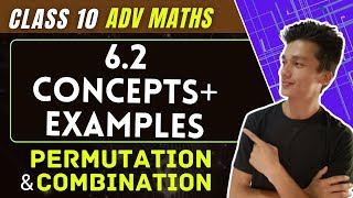 class 10 Advanced Maths Exercise 62 chapter 6 Permutation and Combination concepts and examples [upl. by Kenlay]