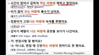 Korean Grammar V는 바람에  는 바람에 [upl. by Leiruh675]