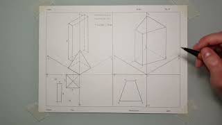 Assonometria isometrica di un prisma a base trapezoidale [upl. by Durrace]