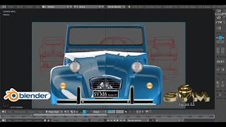 Modéliser une Voiture 2CV Citroën AZ Tutoriel SVM6 N°41 Le Pare Brise [upl. by Refinnaj]