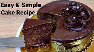 Chocolate Truffle CakeEasy Chocolate Cake Recipe Eggless and without oveneggless chocolate sponge [upl. by Aikemet449]