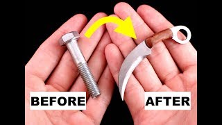 Turning a Stainless Steel Bolt into a Mini Karambit [upl. by Nani145]