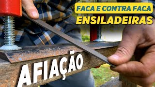 ENSILADEIRA como afiar as facas e contra faca  passo a passo [upl. by Lounge]