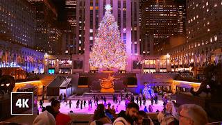 NEW YORK Christmas Walk 🎄 Holiday Joy in Manhattan 🎉 Walking Tour 4K [upl. by Llerdnad]