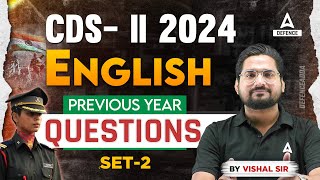 CDS 2 2024 Preparation  CDS English Previous Year Question Paper  By Vishal Sir 2 [upl. by Avra718]