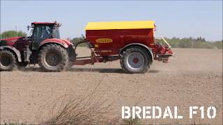 Bredal F10 Fertilizer Spreader  Spreading Chicken Pellets [upl. by Nhojleahcim]