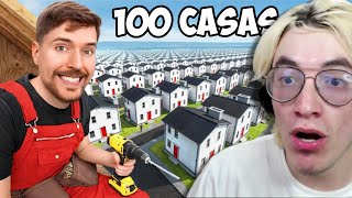 Glogloking Reacciona A ¡Construí 100 Casas Y Las Regalé De MrBeast [upl. by Tioneb]