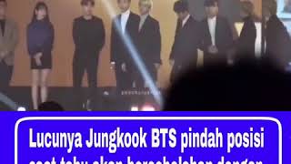 Lucunya Jungkook BTS pindah posisi saat tahu akan bersebelahan dengan IU di 32nd Golden Disk Awards [upl. by Merce]