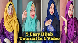 5 Easy hijab tutorial in 1 video  Full coverage hijab tutorial  New hijab video  Mim Activities [upl. by Anna-Maria]