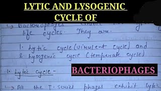 LYTIC AND LYSOGENIC CYCLE OF BACTERIOPHAGES bsc1styearzoologynotes zoology bsc universitynotes [upl. by Anaik]