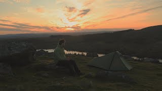 Solo Wild camp with a crazy sunset over Burrator Reservoir [upl. by Howe]