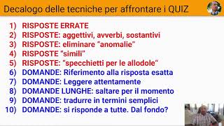 Decalogo delle tecniche per le risposte ai QUIZ [upl. by Wendeline301]