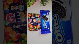 Oreo Biscuits And Gems candyopeningvideo chocolate candy candyshorts chocolatedessert shorts [upl. by Soma332]