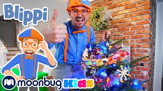 Christmas Arts amp Crafts with Blippi  Holiday Decorations  Learn with Blippi  Moonbug Kids [upl. by Yelnahs503]