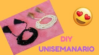 DIY COMO HACER UN UNISEMANARIO PULSERA DE HILO Y CRISTALES MISS MUNDO ROSA [upl. by Janine]