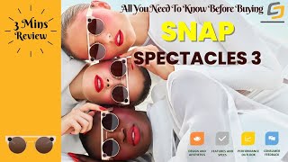 Snap Spectacles 3 Smart glasses InDepth Review All You Need to Know Before Buying [upl. by Ecnerat]