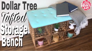 Dollar Tree DIY Tufted Storage Bench [upl. by Auburta251]