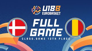 Class Game 13th Place DEN v ROU  Full Basketball Game  FIBA U18 Womens EuroBasket 2024 Div B [upl. by Karlan505]