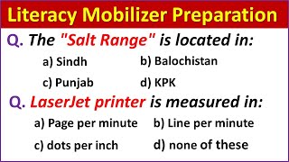 Literacy Mobilizer Test Preparation  Literacy Mobilizer PPSC Past Paper  Literacy Mobilizer Mcqs [upl. by Eileek]