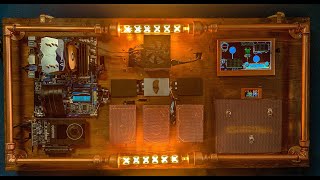 WallMounted PC Steampunk Theme with Custom Sensors panel [upl. by Noslien]