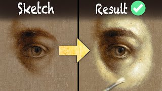 How to Paint a Rembrandt Eye from Sketch to Completion 12  Demonstration by Jannik Hösel [upl. by Tcideneb548]