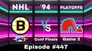 NHL 94 Gameplay — Bruins vs Nordiques  Episode 447 [upl. by Yelsiap650]