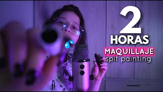 Asmr ✌🏻 2 HORAS de TE MAQUILLO con SPIT PAINTING💦 y MOUTH Sounds 👄 para DORMIR  Vivalen ASMR [upl. by Analra303]